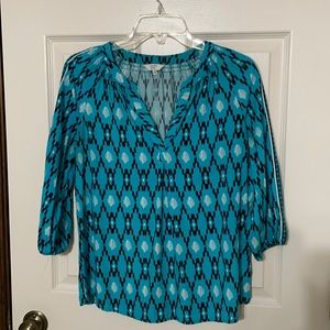Crown & Ivy Turquoise Boho Top Sz. Medium
